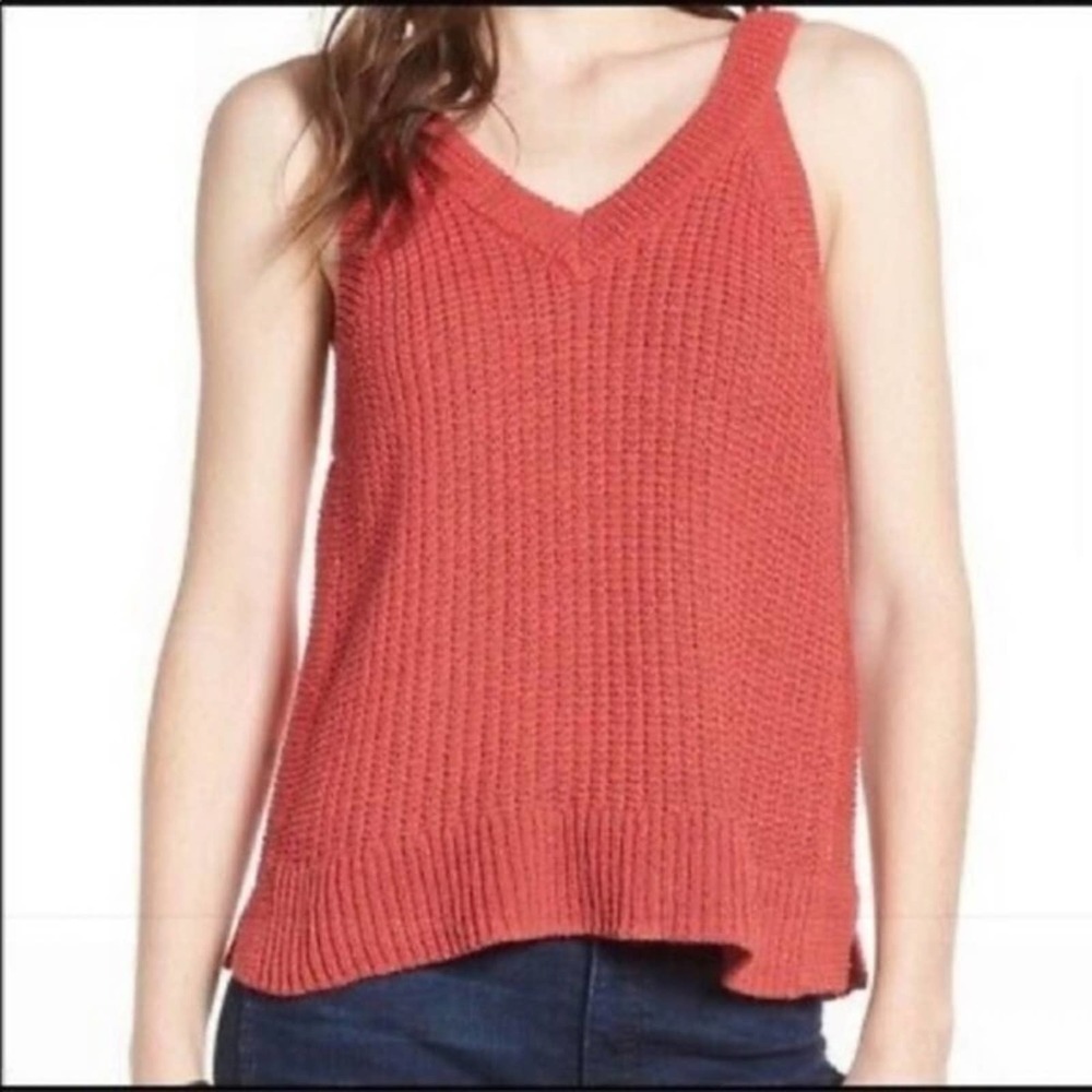 Madewell Coral Stockton Sweater Tank